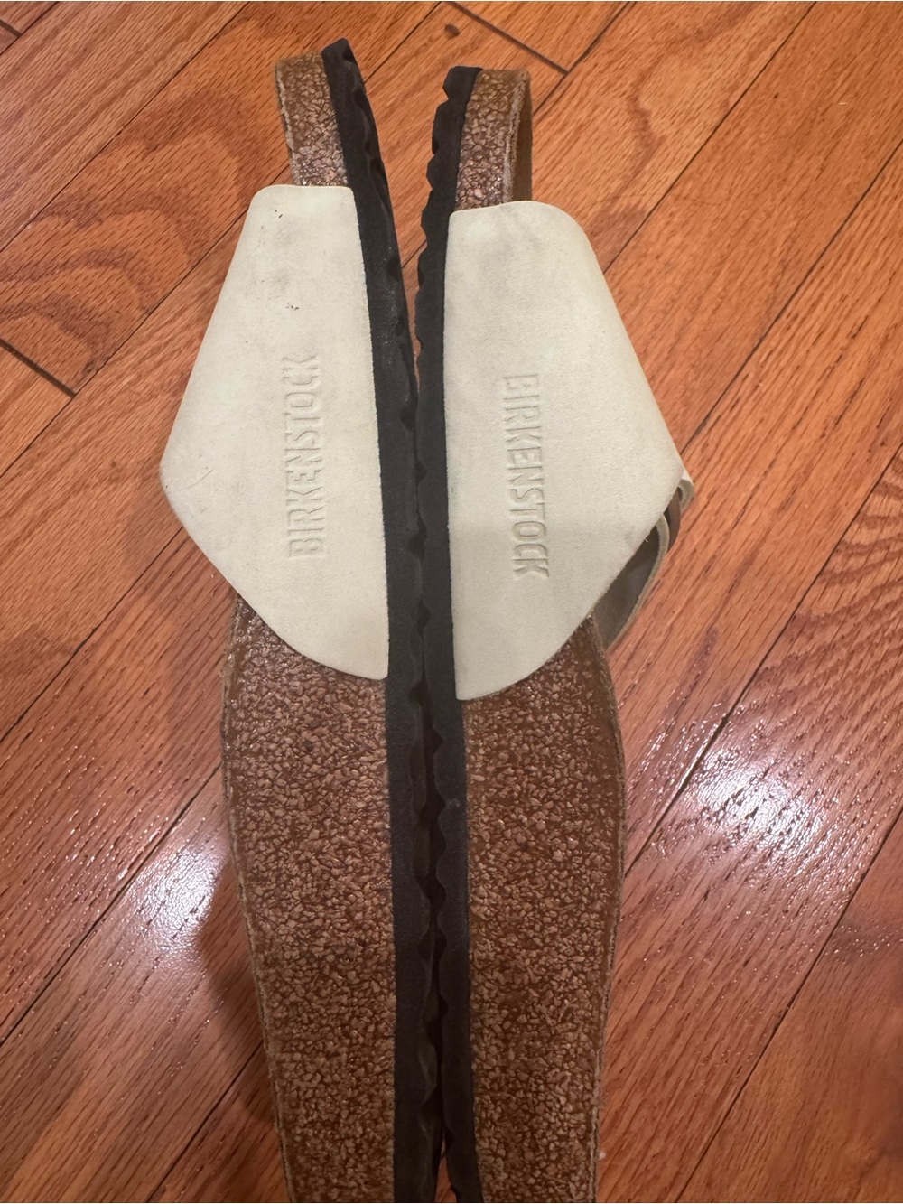 Birkenstock Women’s Cream Single-Strap Sandals with Large Buckle - Picture 5 of 12